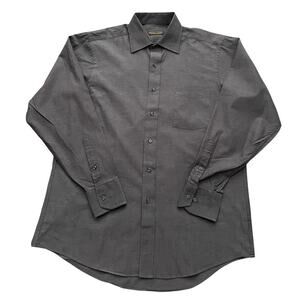 Donald J Trump Signature Collection Mens 16 34/36 Dark Gray Long Sleeve Shirt